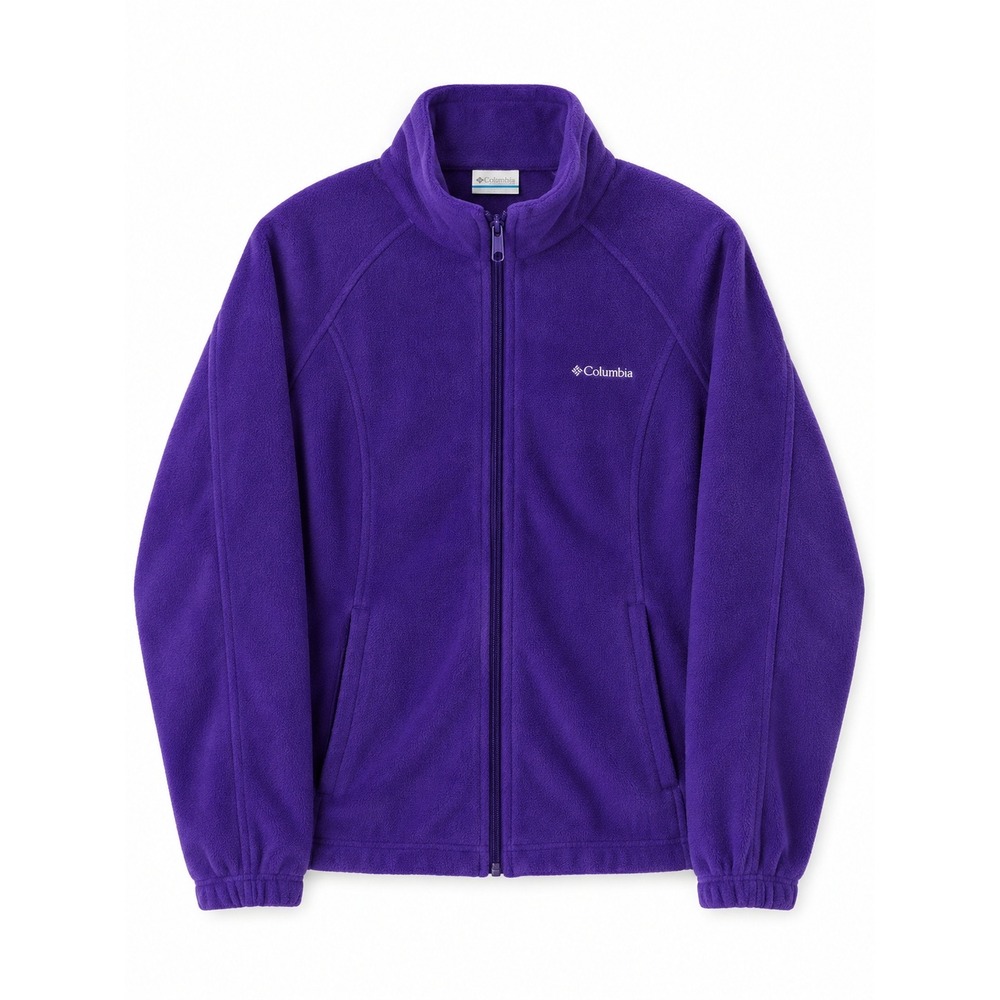 Vintage Columbia Fleece Jacket Purple Full Zip Women's L Raglan Outdoor